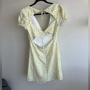 Princess Polly Mini dress- white with yellow lemons.